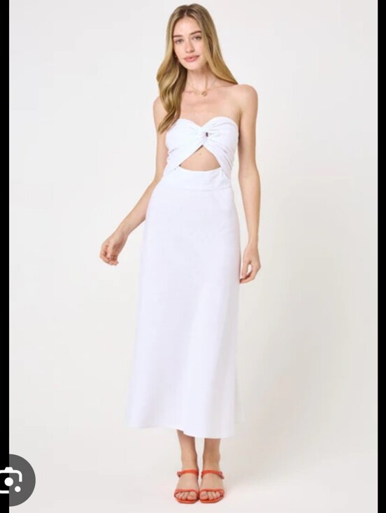 Dresses & Skirts - Trixxi White Strapless Maxi Dress Womens Medium Twist Front Summer Beach Boho